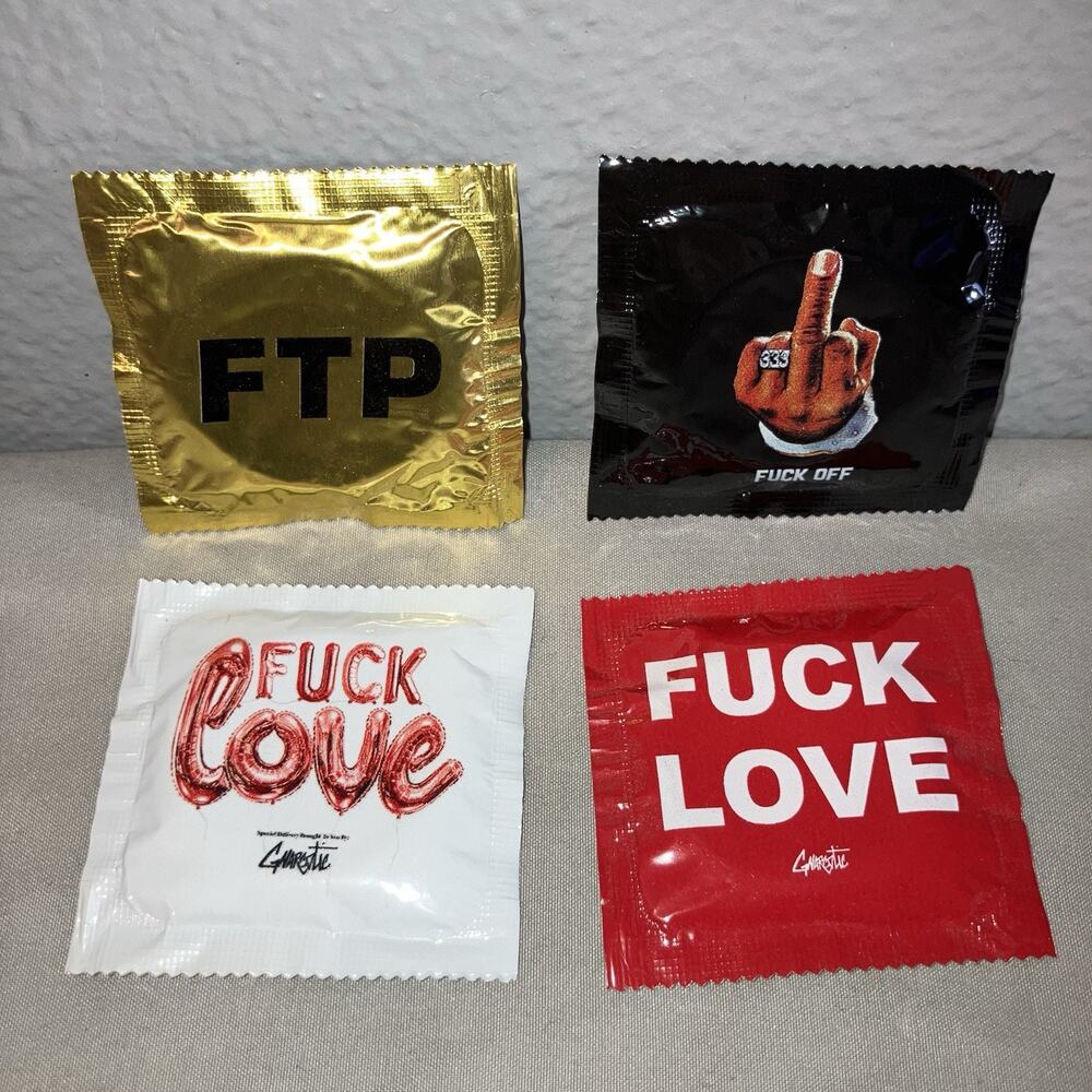 Ftp Half-Evil Gnarcotic Brand F*** Love White / Rare Red 4x Condom Hype Bundle